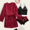 Pijamas novos de venda quente na Amazon transfronteiriça, roupas de estar de cetim, lingerie feminina, camisolas, fornecimento para eBay, atacado europeu e americano