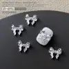 Joias para Nail Art Populares Transfronteiriças Borboleta Prata Combinada com Liga Metálica Laço de Gravata Tridimensional Flutuante Acessórios de Decoração de Unha Usáveis de Metal