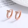 Pendientes de circonita en forma de T de plata de ley 925 para mujer, diseño de nicho 2022, con letras Sense, joyería sencilla para las orejas.