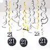 Festa de Aniversário Decorações Espirais Penduradas de PVC com 12 Peças para 30º, 40º, 50º, 60º Aniversário Decoração de Ambiente Pingentes Internos