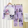 Ropa de Casa Transfronteriza para Bebés y Niños Niños y Niñas Pijama de Manga Larga Delgado Tailandés Grande Infantil Dibujos Animados Traje de Aire Acondicionado Conjunto