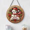 Adornos Navideños Creativos Transfronterizos Artesanías de Madera Cartel Redondo para Puerta Serie Colgante de Madera 20Cmos Colgante