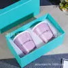 Taza Grande de Cerámica Color Caramelo, Taza de Café Gruesa Anti-Quemaduras, Taza de Té Portátil, Taza de Papel Anti-Escarcha Copo de Nieve Azul Tiffany Regalo