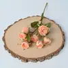 8 Esquejes de Rosa de Flores Artificiales Estilo Europeo Lujo Accesible Pintura al Óleo Borde Quemado Decoración de Mesa para Sala de Estar Decoración de Flores Artificiales