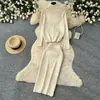 Conjunto de punto para mujer de estilo suave y relajado, suéter de manga larga de cuello alto y falda de dos piezas para otoño, versátil y elegante