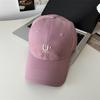 Gorra de béisbol beige con letras para mujer, estilo coreano, combina con todo, ala ancha, cara grande, cabeza grande, cara visible, sombrero de copa pequeño y profundo.