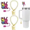 (2+2) Cubierta de Popote de Flor para Accesorios de Taza Stanley 10 mm Silicona Reutilizable