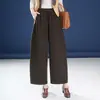 Outono de 2026 Novo Estilo Calça Jeans Azul Escuro Solta de Perna Curva Feminina Moda Cintura Alta Caimento Emagrecedor Cropped Casual Calça de Perna Larga