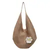 Bolso de Hombro Tejido para Mujer, Vacaciones de Verano en la Playa, Nuevo 2026, Gran Capacidad, Hilo de Algodón Floral, Bolso Tote Calado