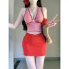 Traje de baño Sexy de Tres Piezas con Top de Tubo Rojo Estilo Coreano Estilo Ins Falda Estilo Suspensorio Bikini Traje de Baño Vacaciones en la Playa