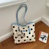 Bolsa de ombro retrô estilo coreano para mulheres, nova bolsa de ombro de bolinhas de luxo leve de nicho outono e inverno 2026 para mulheres