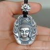 Colgante Buda Natal Santo Patrón Ocho para Hombres y Mujeres Retro Plata y Blanco Collar Doce Zodíaco Ventas Directas de Fábrica Moda