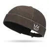 Gorra de Moda Deslavada para Temporada de Primavera y Otoño con Bordado de Corona sin Visera, Gorro Hip-Hop Unisex, Elegante Gorra de Propietario
