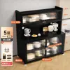 Aparador de cocina multifuncional, gabinete, gabinete de almacenamiento para balcón, gabinete de almacenamiento de pie, gabinete de almacenamiento de múltiples capas para el hogar montado en la pared