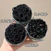 Goma elástica alta para el pulgar de niña, Goma elástica pequeña negra, Cuerda para el pelo de niños, Accesorio de trenza de pelo no dañino