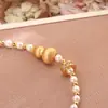 Nuevo Pulsera de Perlas y Calabaza Dorada Cepillada Método Chino Antiguo Lujo Ligero Moda de Gama Alta Exquisito Versátil Adorno de Mano para Mujeres