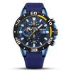 Reloj MEGIR para hombre, marca transfronteriza, calendario, impermeable, luminoso, cronógrafo multifunción, correa de silicona, reloj deportivo