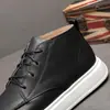 Novos Tênis de Cano Alto, Sapatos Casuais de Couro, Sapatos de Trabalho para Exterior em Couro Genuíno, Solas Macias Versáteis, Leves, Estilo Old Money, Confortáveis, Sapatos Masculinos
