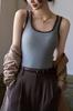 Camisola de Bloques de Color para Mujer Top Interior Verano Ropa Exterior sin Mangas Fondo Tirantes