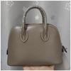 2025 Nueva Bolsa Tipo Concha Mini Bolsa de Bolos Piel Genuina Patrón de Cabra de Mano Hombro Cruzada Bolso para Mujer Transfronterizo