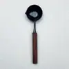 Colher de tinta de fogo antiaderente cabo de madeira maciça selo de tinta de fogo colher especial para derreter cera ferramenta especial para aquecimento de grãos de cera de tinta de fogo colher especial