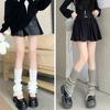 Outono e inverno meias japonesas quentes para as pernas JK Natal Ano Novo Lolita cor sólida listra vertical meias de malha para as pernas
