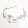 Diadema de Estilo Nuevo, Estilo Bosque, Elegante, Lujo Ligero, Pedrería, Perlas de Imitación, Flores, Mariposas, Dulce Versátil de Verano Accesorios para el Cabello