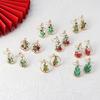 Pendientes Populares Navideños de Flores Secas Transfronterizos Pendientes de Flor Eterna de Resina Flores Reales Árbol de Navidad Joyería Creativa Regalos