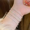 Pulsera de Cobre Plateada en Plata para Mujer, Estilo Nicho de Alta Gama, Nueva Pulsera Estrellada de Doble Capa, Delicada Joyería de Cuentas de Arroz