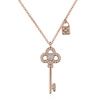 Celebridad de Internet Singapur Plata de Ley S925 Colgante de Collar con Llave y Diamante Nicho Simple Cadena para Clavícula para Mujeres