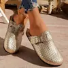 Pantuflas de Otoño para Mujer sin Cordones 202643 Suela Gruesa Boken Punta Cerrada Medias Pantuflas Tejidas Retro Nuevas Talla Grande