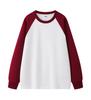 Explosões ao Vivo 320g Fio de Algodão Pesado Confortável Manga Longa Gola Redonda Marca de Moda Masculina Cor Combinando Ombro Costas Camisa T-shirt Feminino