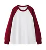 Suéter de algodão 320g, solto, raglan, com cores combinadas, gola redonda, manga longa, para homens e mulheres, versátil, confortável, tendência, moda, simples