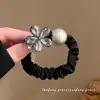 Diadema de alta gama, lujo ligero, temperamento simple, perla, diamantes de imitación, goma para el pelo de intestino delgado, cuerda para el pelo, coleta baja, banda de goma de alta elasticidad, diadema