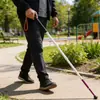 Bastón Guía de Aleación de Titanio para Ciegos, Ligero y Fácil de Transportar, con Ruedas Telescópicas Grandes, Resistente y Portátil