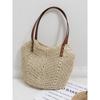 Bolso Popular de Paja Tejida para Internet para Mujer 2025 Nuevo Vacaciones Marinas Playa Bolso Tejido de Gran Capacidad Trabajo Hombro Tote