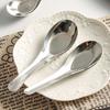 Cuchara de Acero Inoxidable 304 para Uso Doméstico, Cuchara para Sopa de Alta Calidad, Cuchara Grande de Fondo Plano para Hotel, Cuchara para Postre, Vajilla Estilo Chino