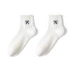 Calcetines para Mujer Primavera y Verano Calcetines Cortos Finos Malla Hueca Transpirables Antibacterianos Estilo Bailarina Lazo Bordado Calcetines de Algodón