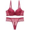 Ropa interior sexy para chicas europeas y americanas transfronterizas, sujetador de encaje fruncido, conjunto de sujetador grueso y fino ajustable, explosiones de deseos