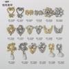 Explosões transfronteiriças Novas joias para unhas Personalizadas Luxo Diamante Ouro e Prata Jóias para unhas Pérola Borla Amor Jóias