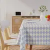 Mantel PVC Mantel Cuadros Simples Estilo Ins Tapete Rectangular para Mesa Lujo Ligero Sensación de Alta Gama Impermeable y a Prueba de Aceite Tapete para Mesa