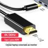 Adaptador Type-C para DP HDMI 1.8m conversor suporta 4K60Hz Cabo USB 3.1 para DP