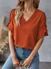 Comercio electrónico transfronterizo, blusa de cuello en V con volantes para mujer de talla grande, con mangas de volantes y un top de gasa holgado, disponible en Amazon