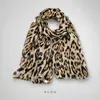 Bufanda de Seda Estampado de Leopardo Retro Estilo Milenio Estilo Coreano Fina Estampada para Mujer Bufanda de Chica Popular Moda Estilo Hong Kong Chal En Stock Dropshipping