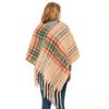 Capa de Imitación Mohair para Comercio Transfronterizo, Hilo Bucle, Cuadros, Borlas, Suéter Chaleco, para Mujer, Nuevo Otoño e Invierno, Estilo Europeo y Americano