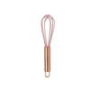 Set pequeño de cinco piezas para hornear con mango de oro rosa Mini para niños Espátula rosa para hornear Batidor de huevos Utensilios de cocina de silicona
