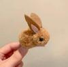 Outono e inverno Nova orelha de coelho fofa corda de cabelo de pelúcia grampo de coelho tridimensional cartoon elástico infantil corda de cabelo atacado