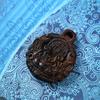 Madera de Caqui Negro Tallada Pixiu Moneda de los Cinco Emperadores Amuleto de la Fortuna Accesorio DIY Llavero Colgante Accesorio