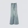 Pantalones Acampanados de Cintura Baja Estilo Americano Picante para Mujer, Corte Ajustado, Caída Suelta, Largo Hasta el Suelo, Jeans Versátiles para Mujer en Otoño