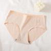 Calcinha de cintura média antibacteriana de grafeno para mulheres de algodão puro cueca de uma peça sem traços cueca de costela de cor doce